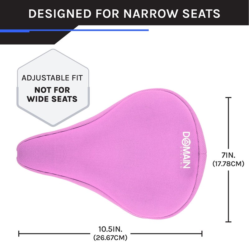 Domain Cycling Gel Bike Seat Cushion- Secure Peloton Fit for Smooth Stable Rides- Non-Slip for Exercise Bikes, Padded Bike Cushion Seat Cover for Men or Women Comfort (Black) - Image 4